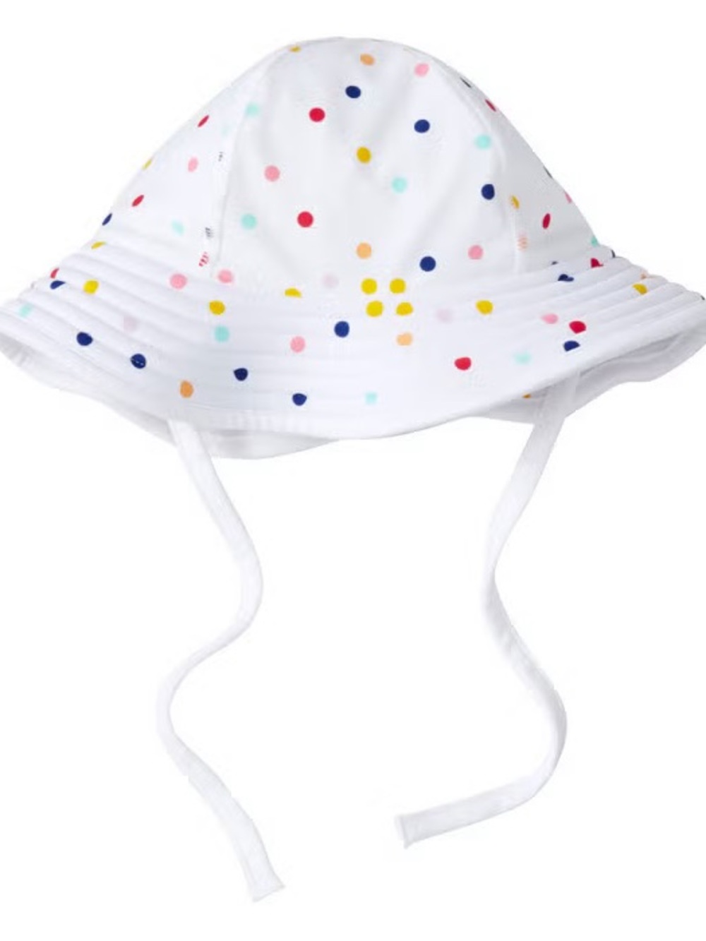 Hanna Andersson White Sun Hat with Multicolor Polka Dots